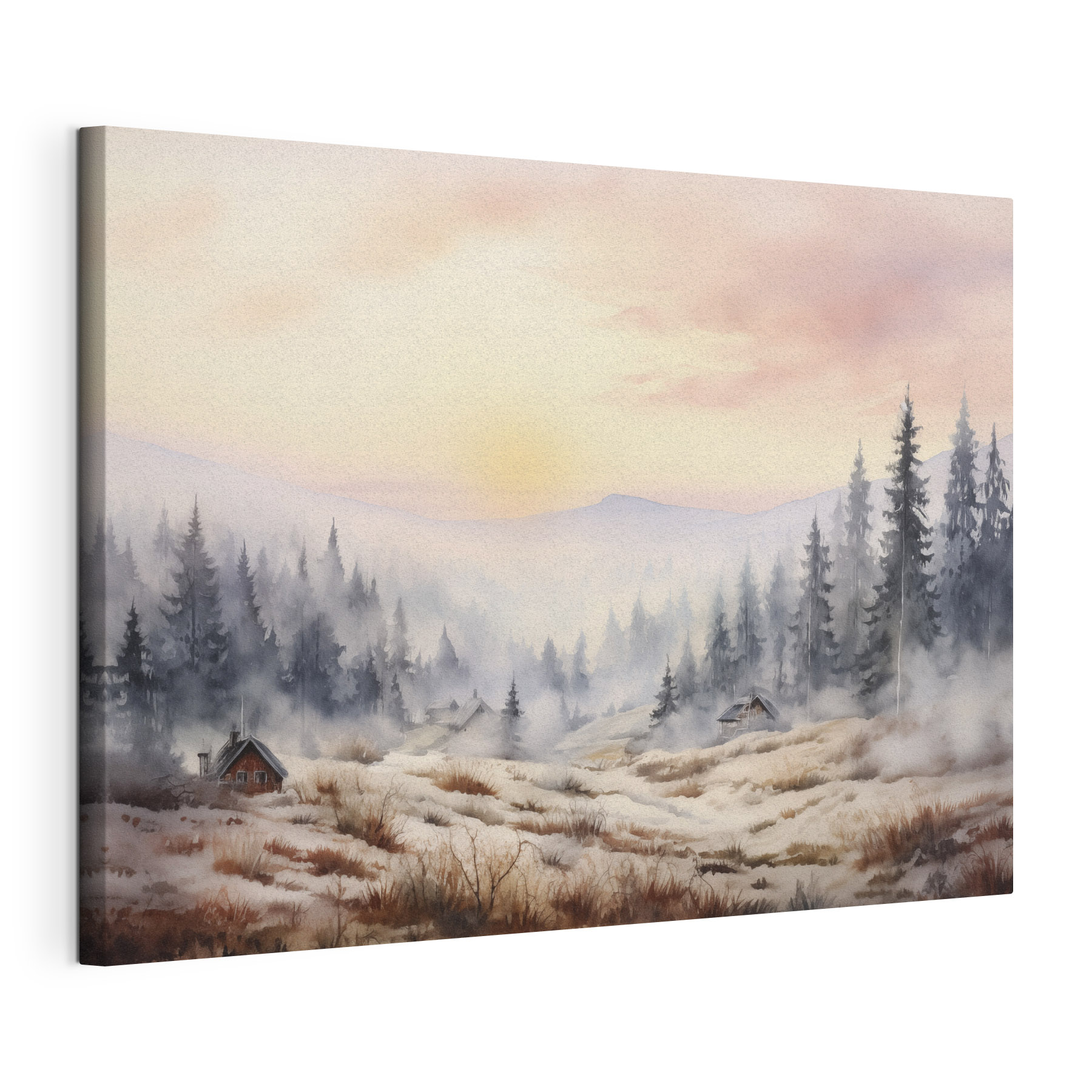 Landscape with trees and fog Landscape with trees and fog