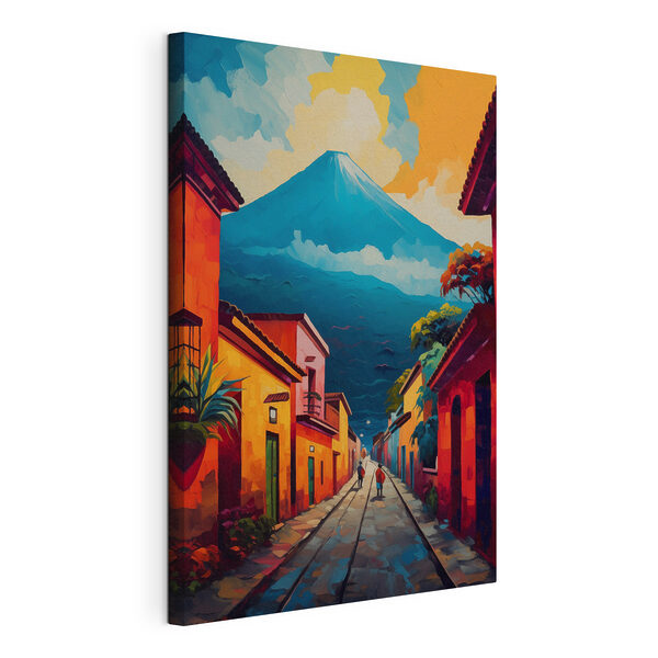 Cuadros Cuadro en el que se ve una calle con edificios y una montaña al fondo (SKU: s41675) Cuadros Cuadros Cuadro en el que se ve una calle con edificios y una montaña al fondo (SKU: s41675)