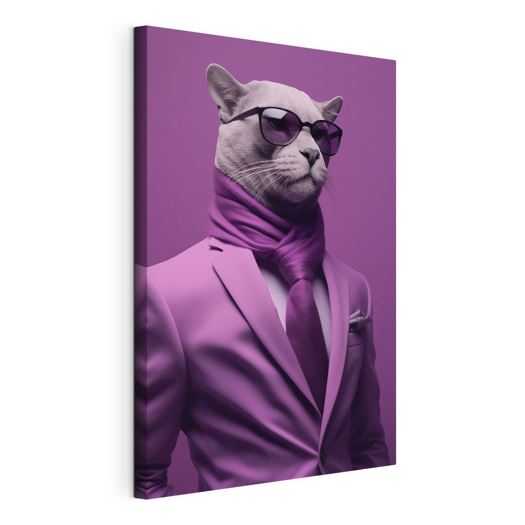Cat wearing a suit and sunglasses