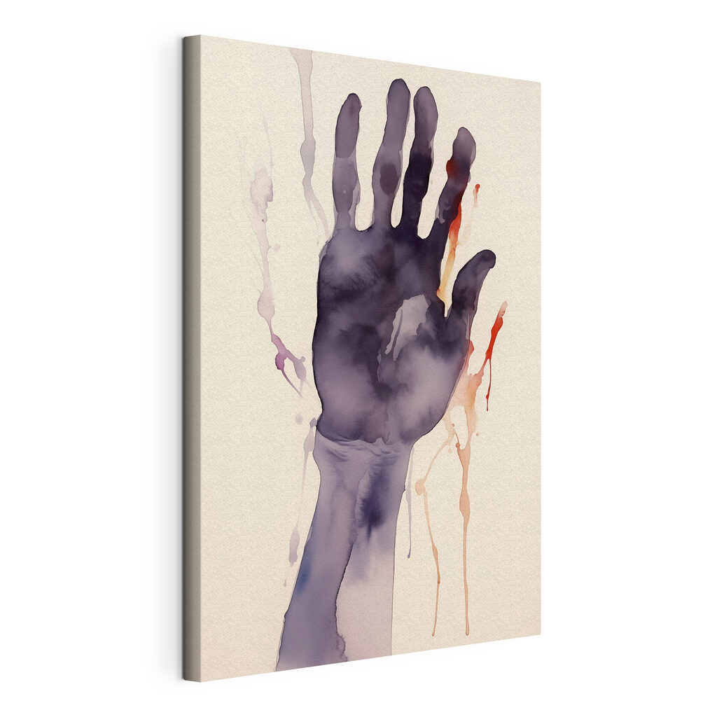 Hand with paint splatters Hand with paint splatters