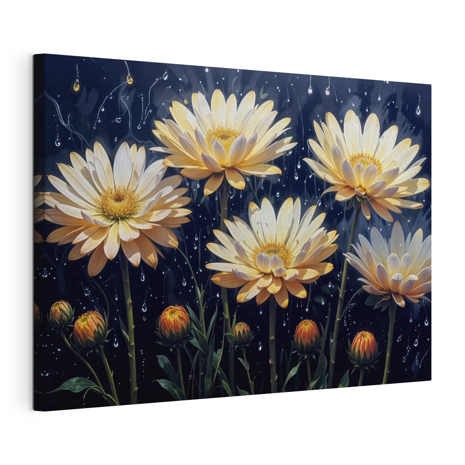 Group of flowers with water drops Group of flowers with water drops