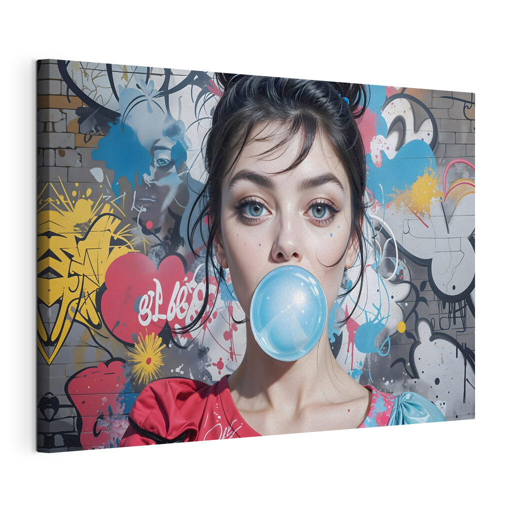 Woman with a bubble gum Woman with a bubble gum
