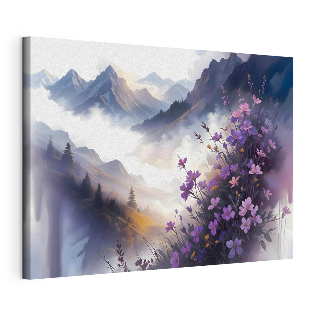Purple flowers on a mountain Purple flowers on a mountain