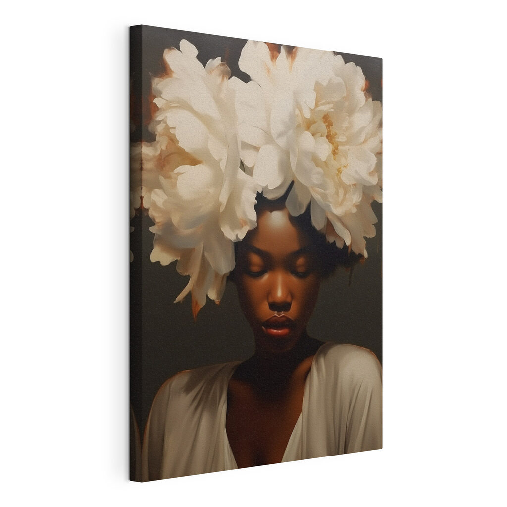 Woman with flowers on her head Woman with flowers on her head