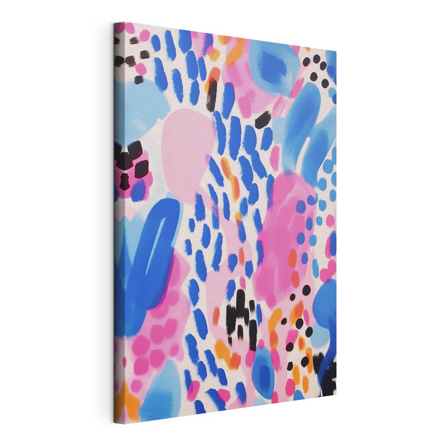 Colorful pattern with black and blue spots