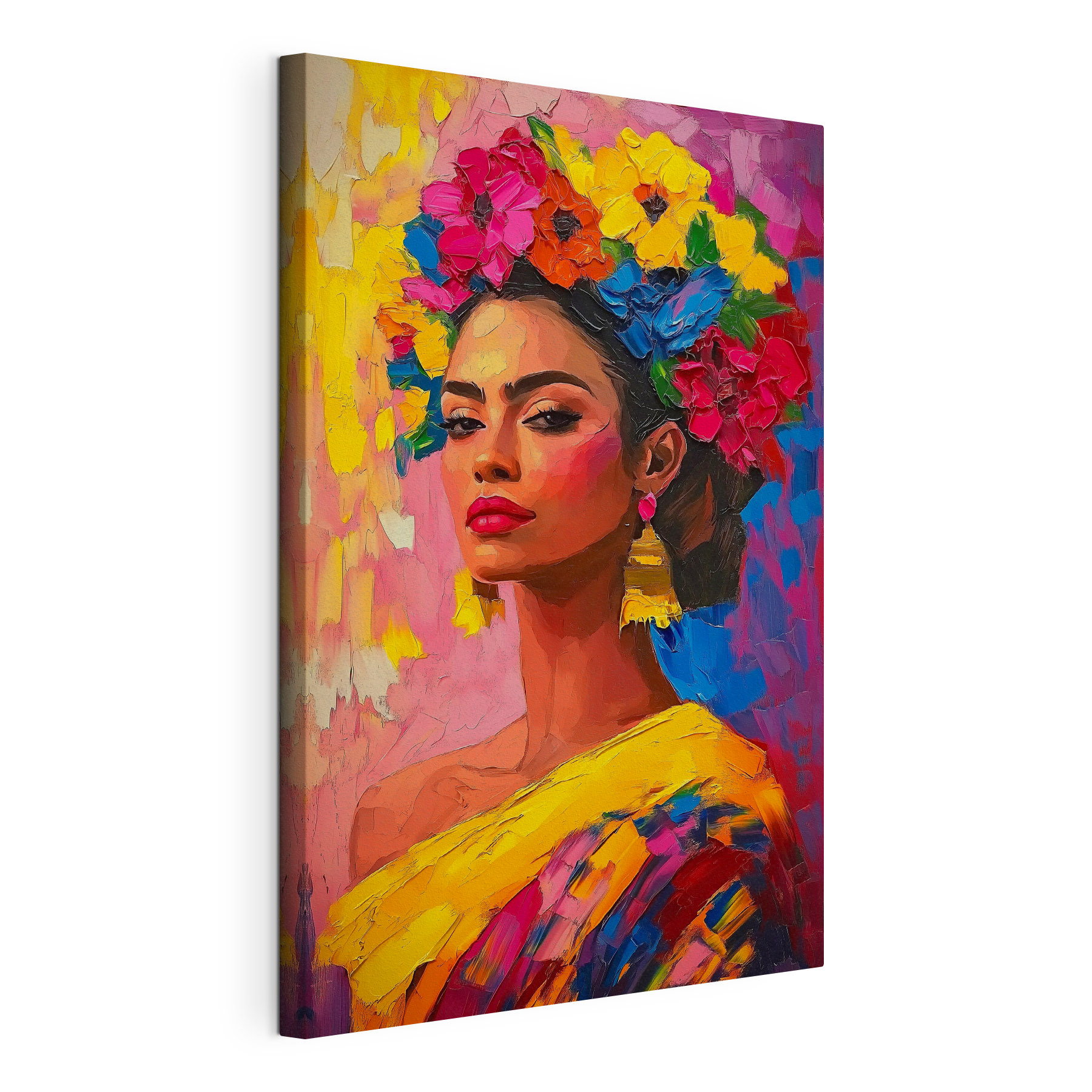 Painting of a woman with flowers in her hair Painting of a woman with flowers in her hair