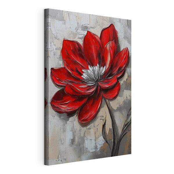 Cuadros Una flor roja sobre una superficie gris (SKU: s41821) Cuadros Cuadros Una flor roja sobre una superficie gris (SKU: s41821)
