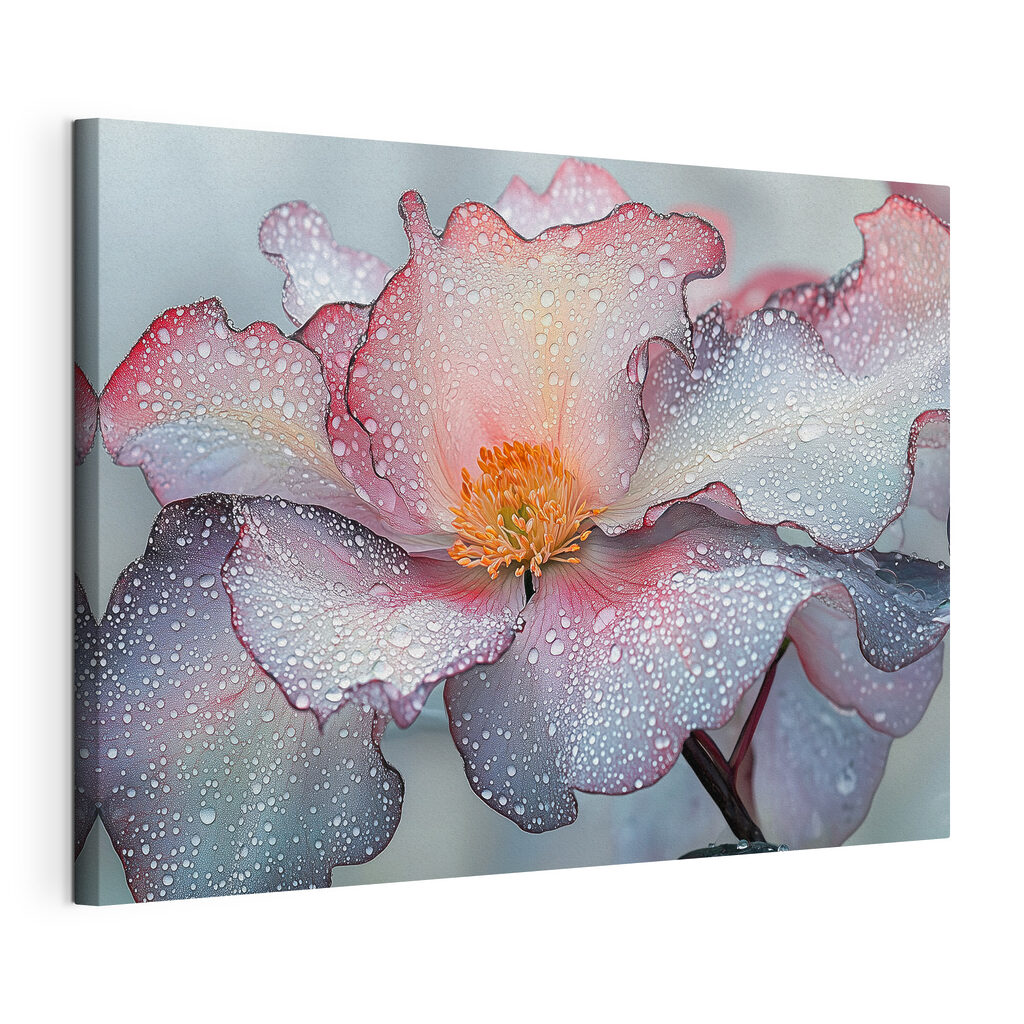 Delicate petals adorned with raindrops Delicate petals adorned with raindrops