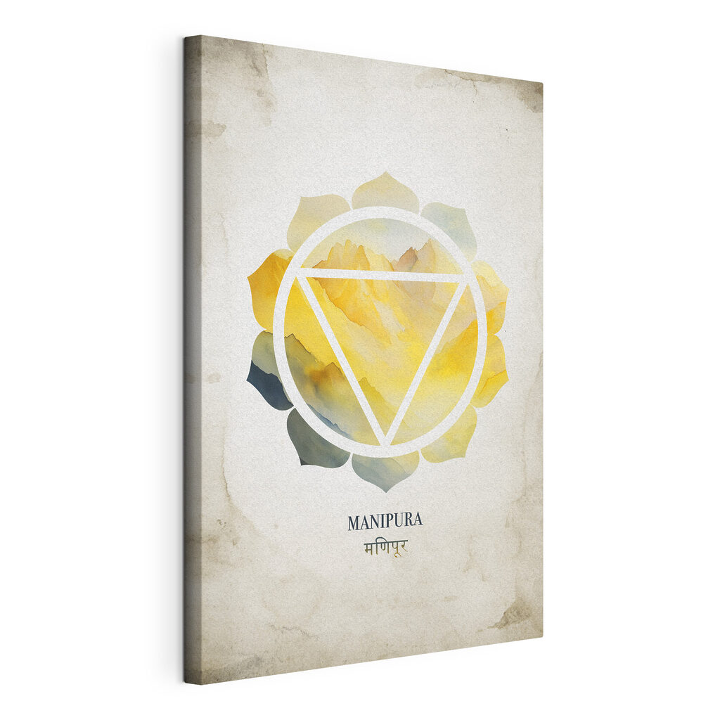 Yellow and blue flower with a triangle in center Yellow and blue flower with a triangle in center