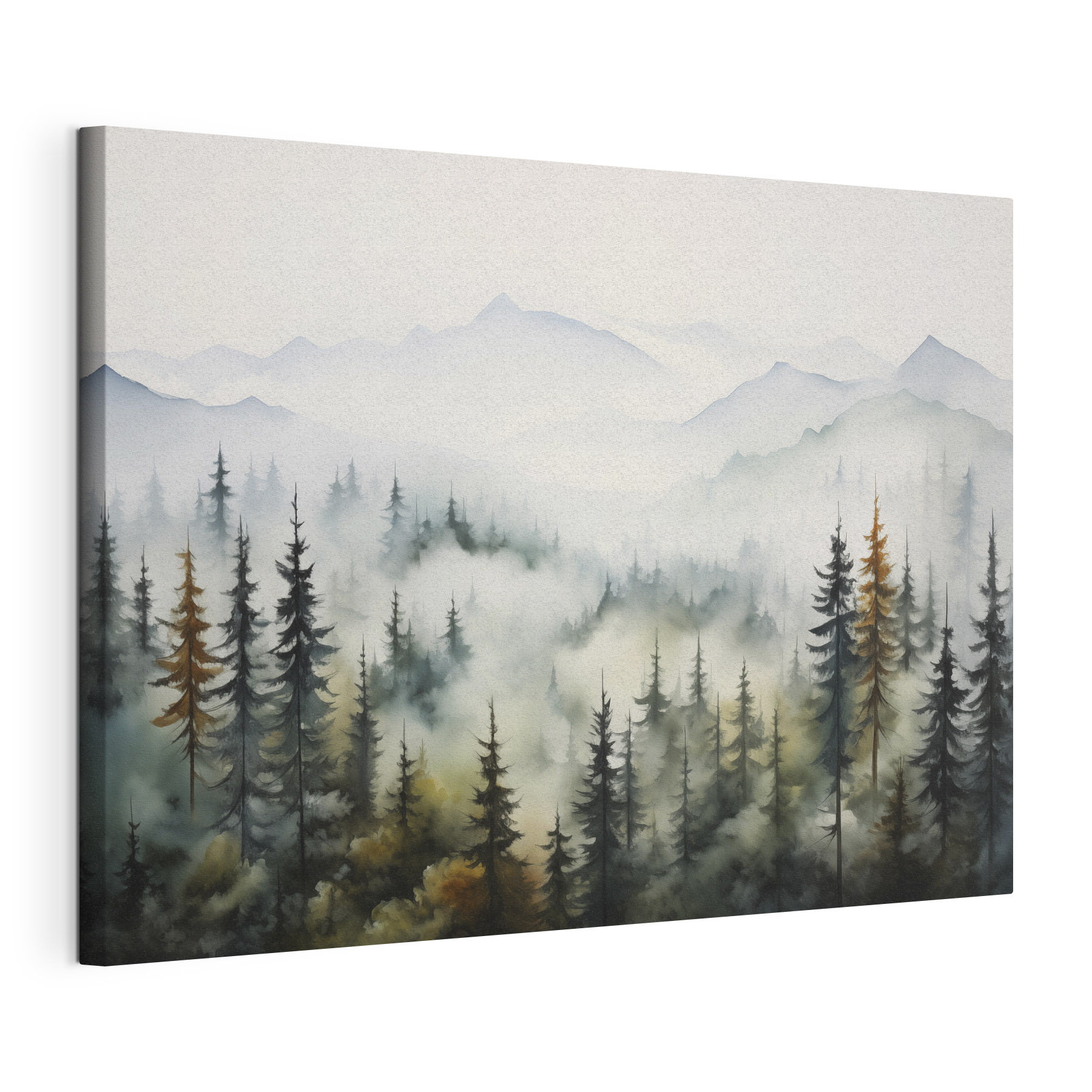 Painting of trees and fog Painting of trees and fog