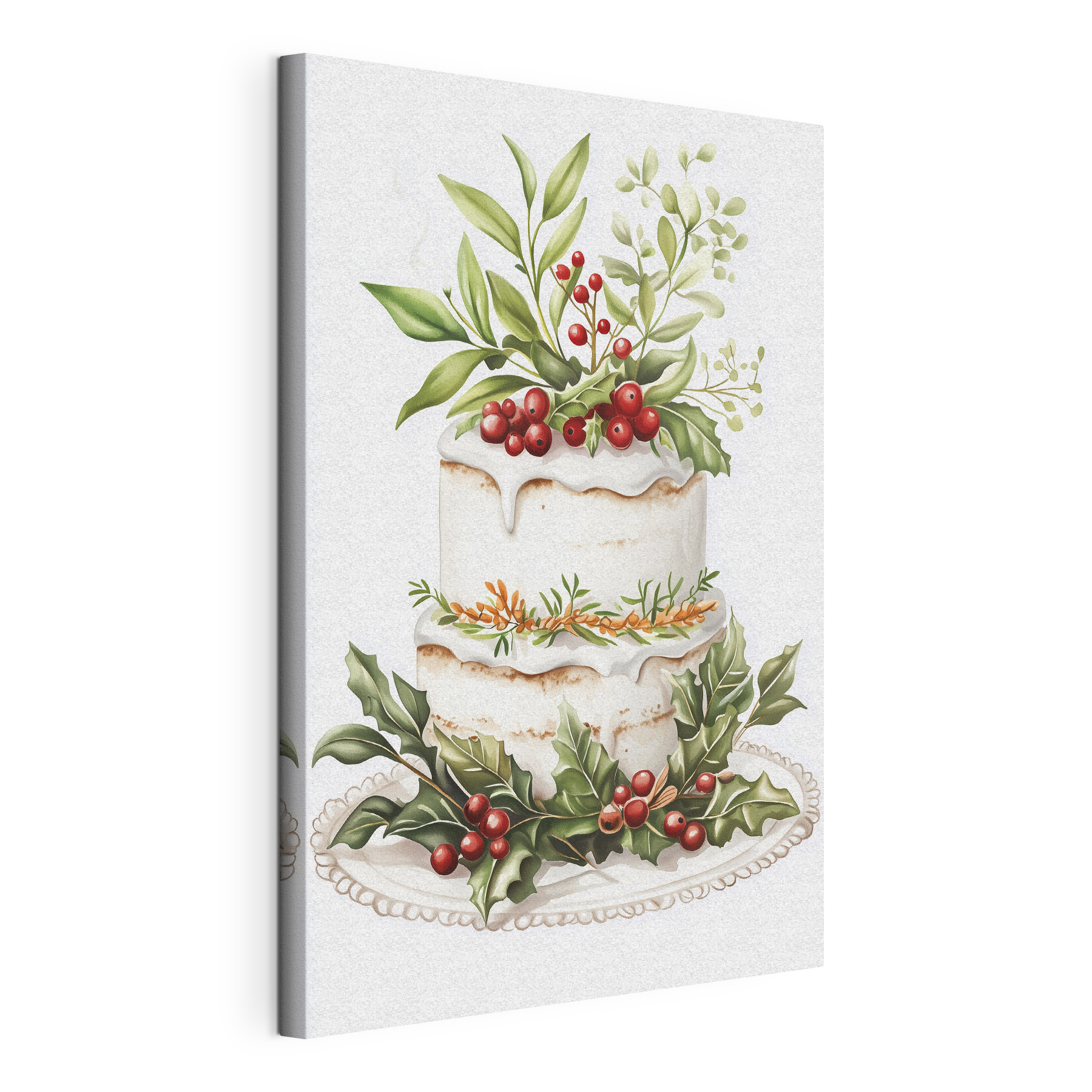Cake with berries and leaves Cake with berries and leaves