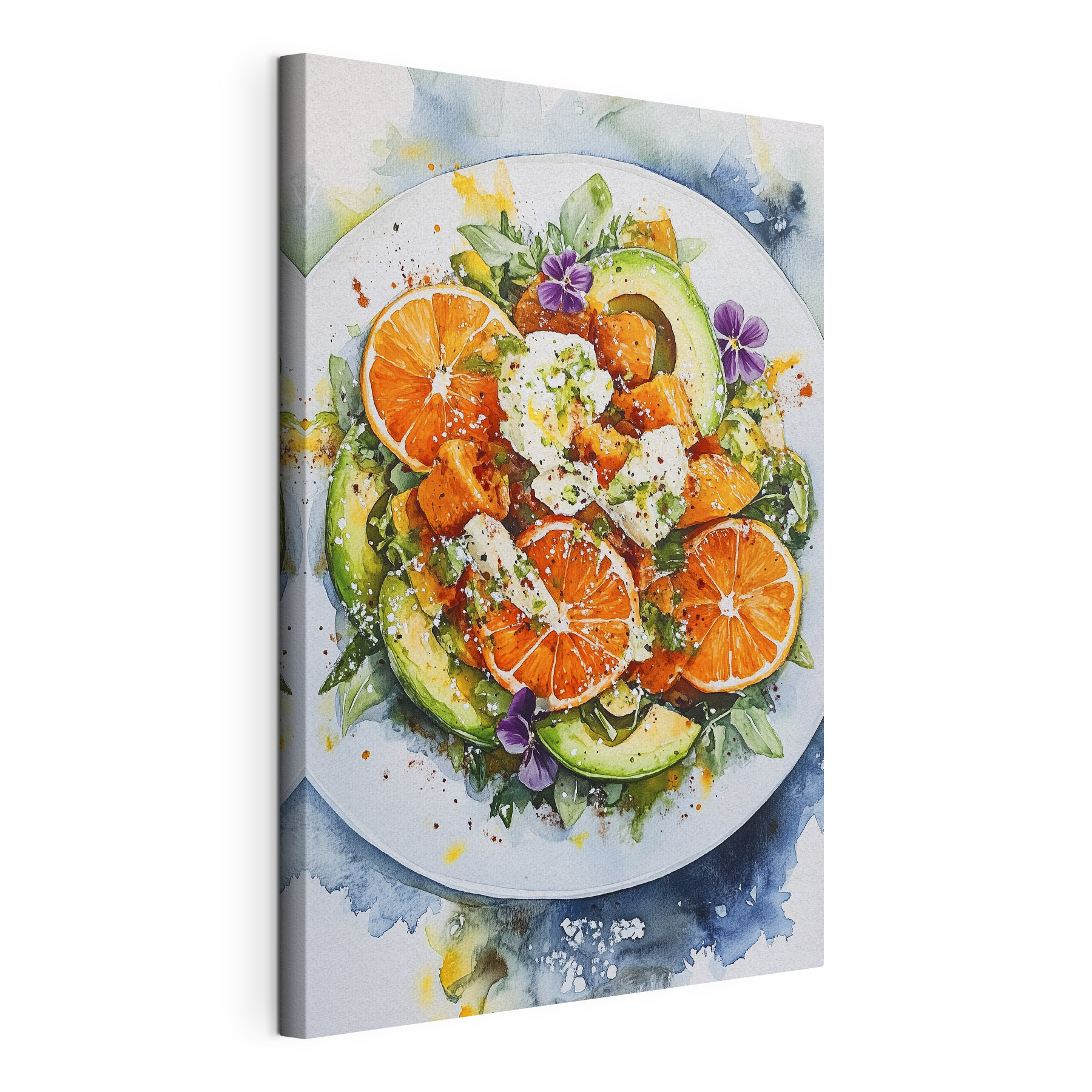 Plate of food with oranges and avocado Plate of food with oranges and avocado