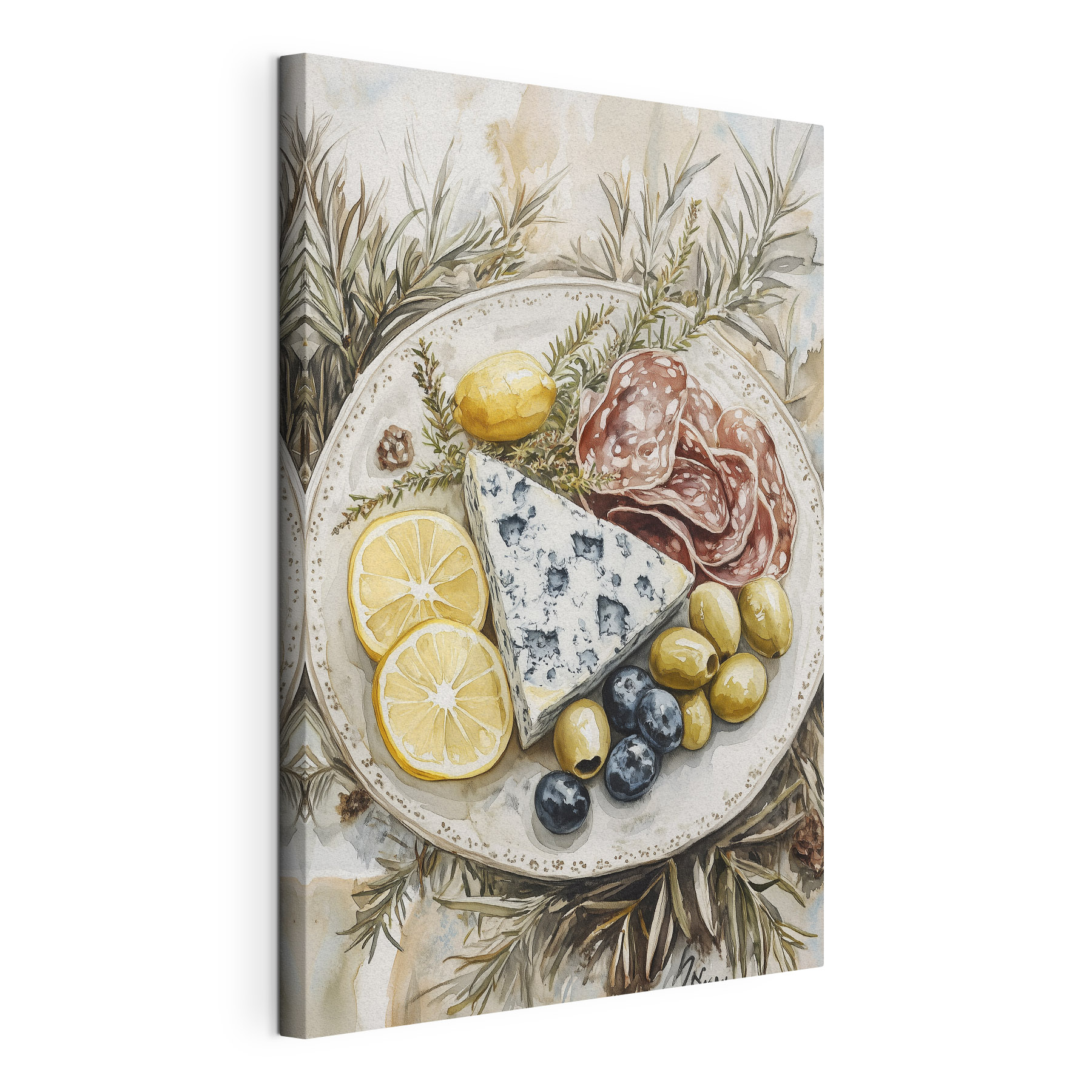 Plate of food with cheese and olives Plate of food with cheese and olives