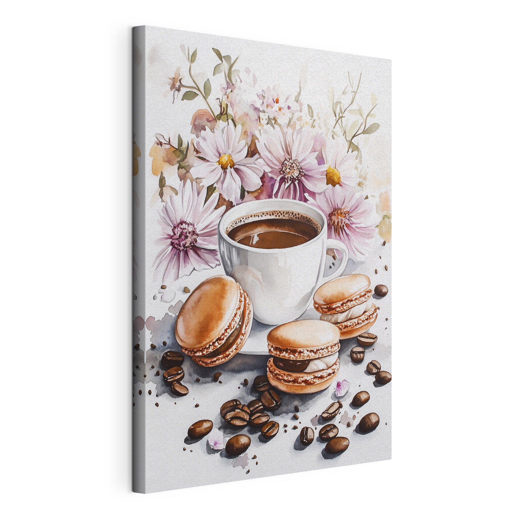 Watercolor painting of a cup of coffee and cookies Watercolor painting of a cup of coffee and cookies