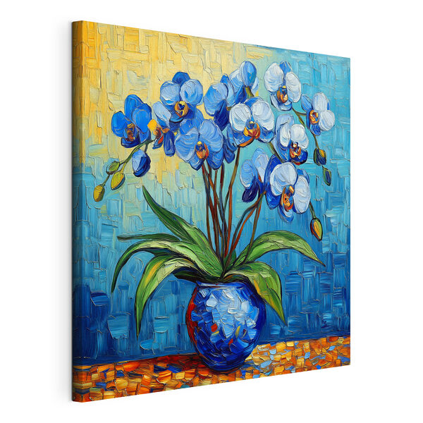 Cuadros Cuadro de flores en un jarrón azul
