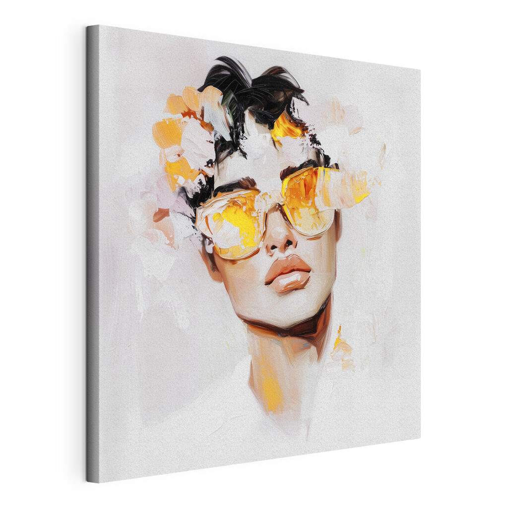 Man wearing sunglasses and flowers on his head