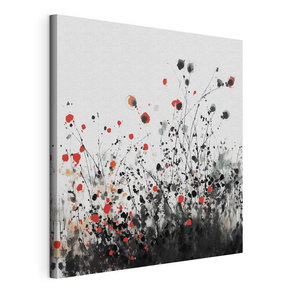 Group of flowers with red and black spots Group of flowers with red and black spots