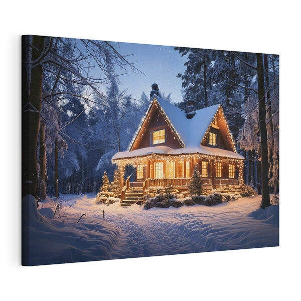 Cuadros Casa iluminada en la nieve (SKU: s41997) Cuadros Cuadros Casa iluminada en la nieve (SKU: s41997)