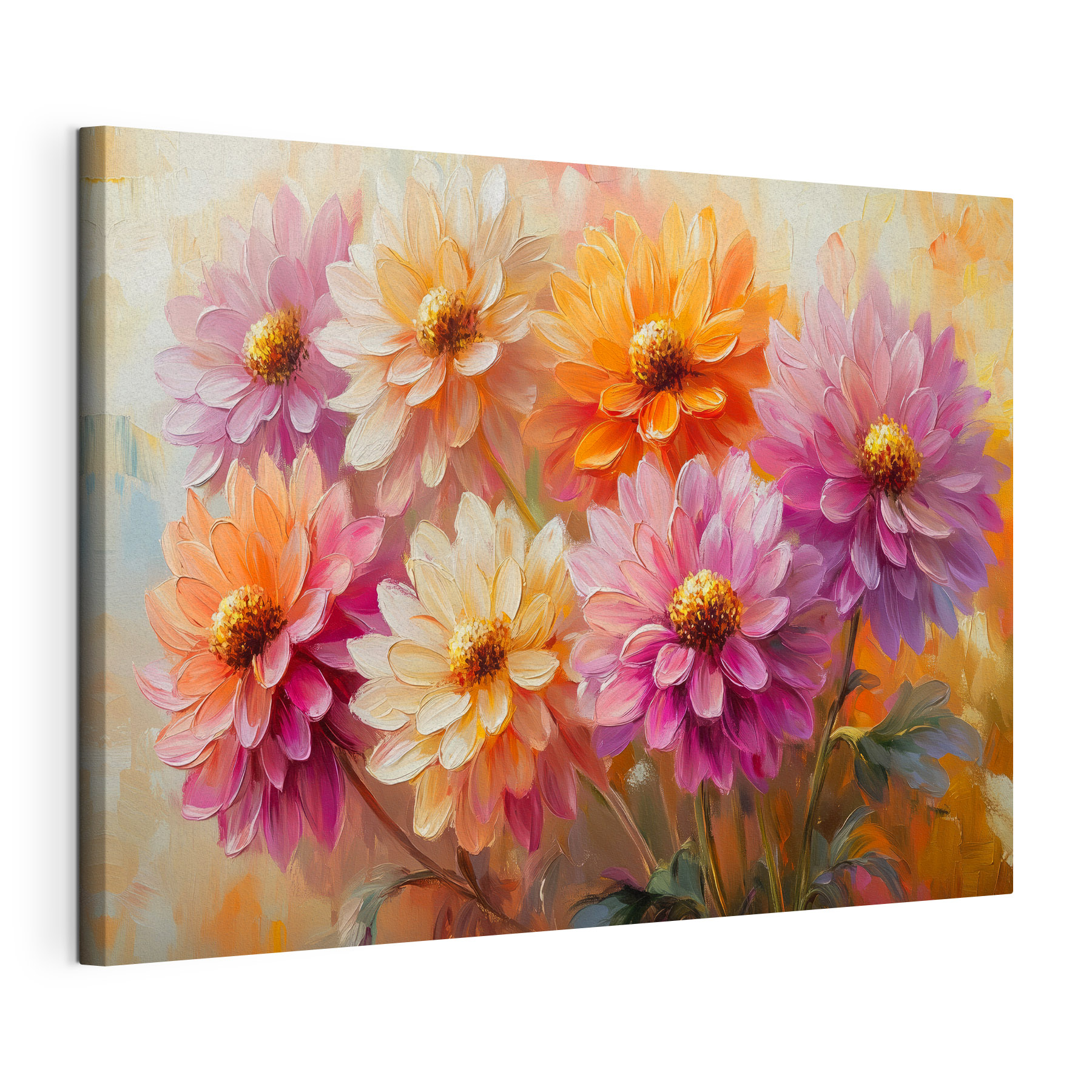 Painting of flowers on a canvas Painting of flowers on a canvas
