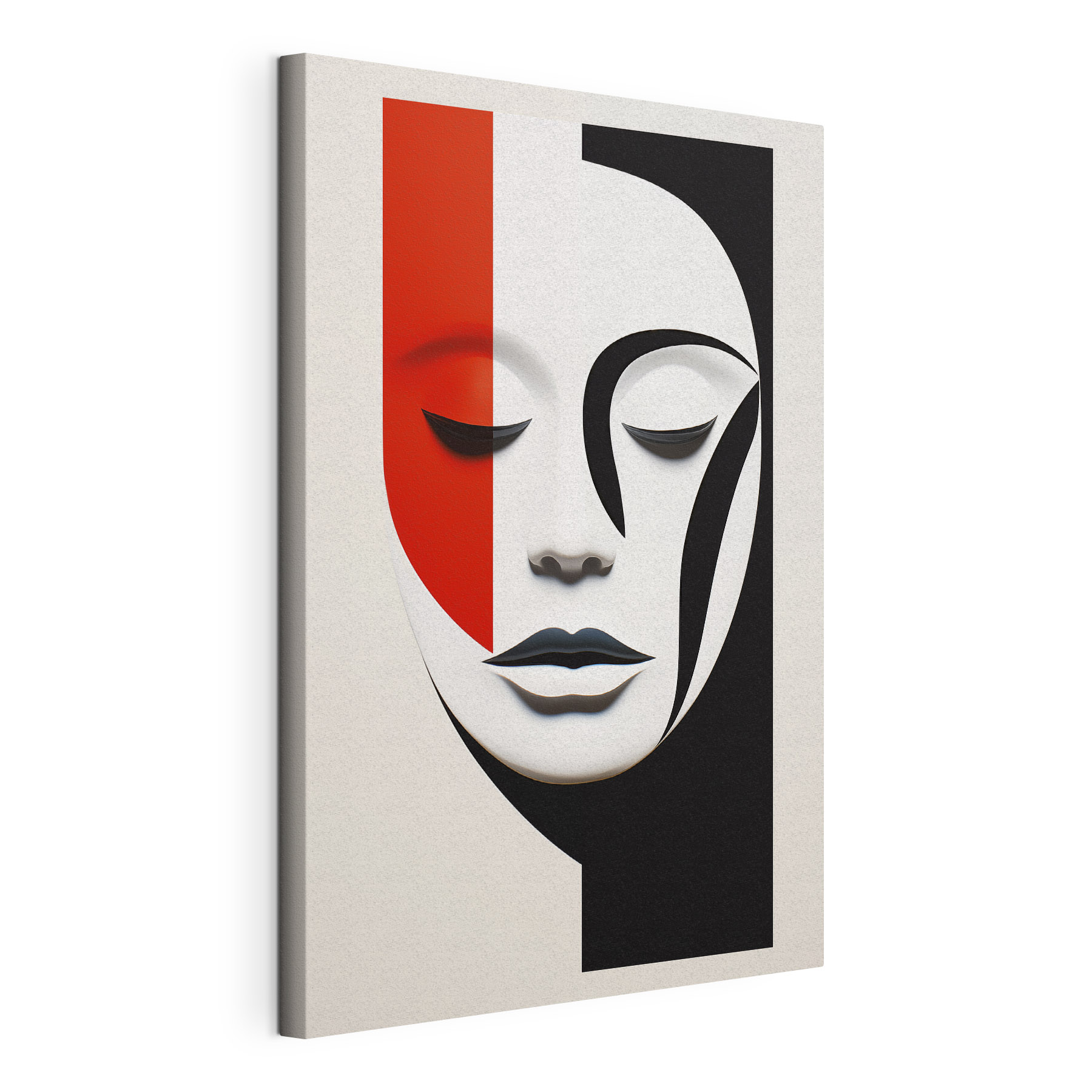 Face with red and black stripes Face with red and black stripes