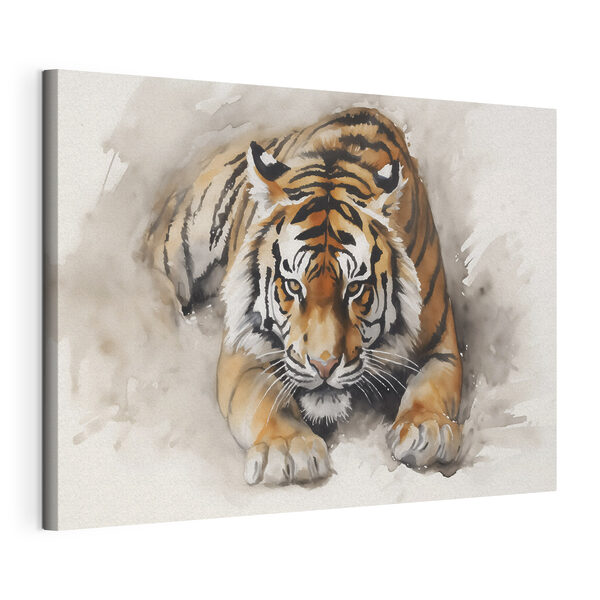 Cuadros Acuarela de un tigre tumbado