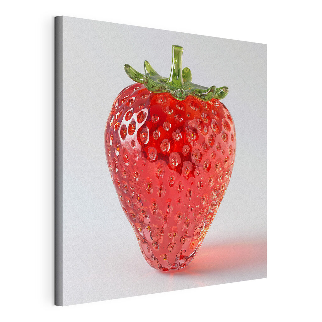 Red strawberry with green stem Red strawberry with green stem
