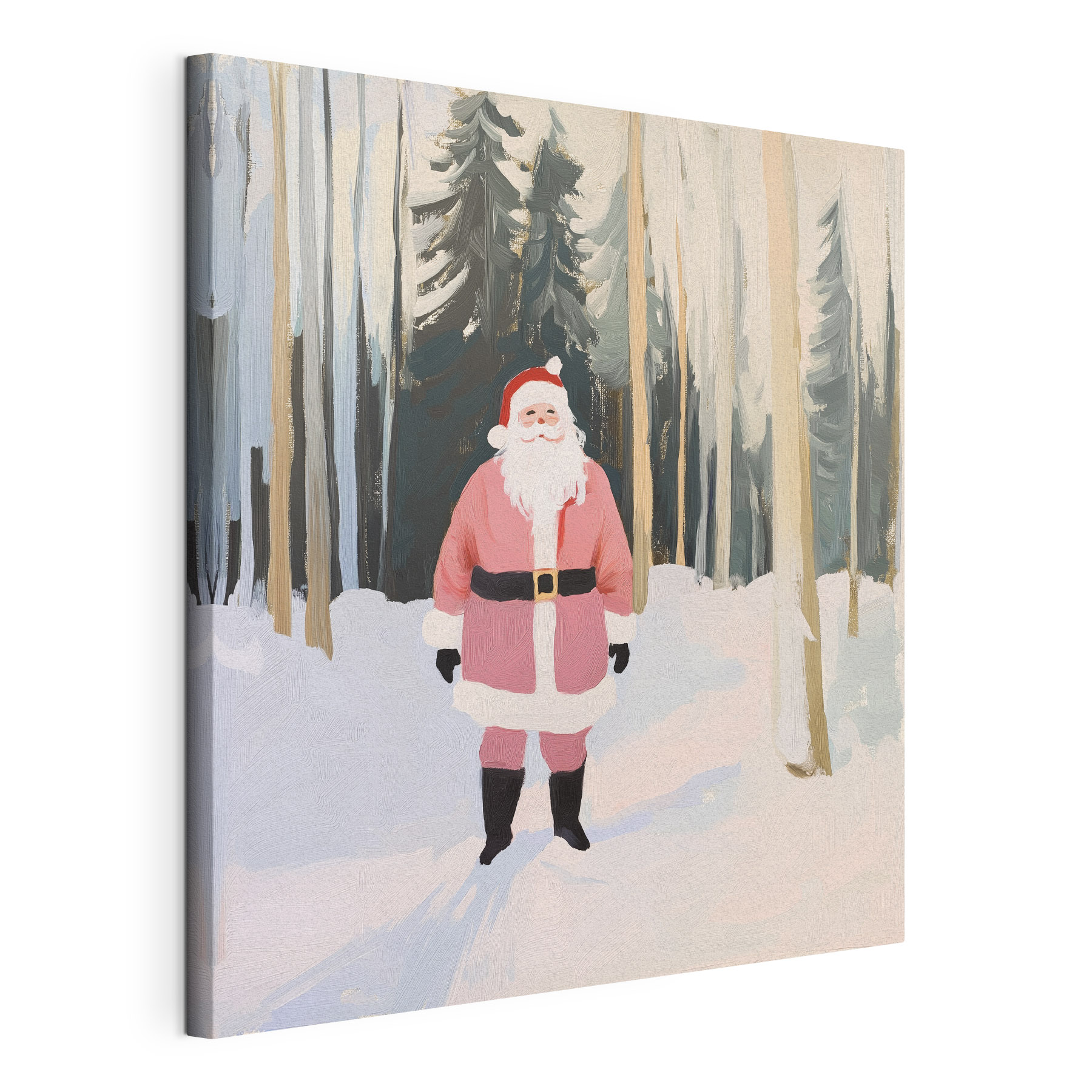 Painting of a santa claus in the snow Painting of a santa claus in the snow