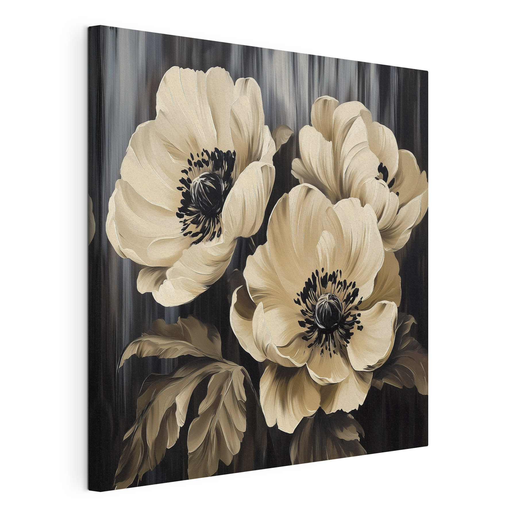 Painting of flowers on a black background Painting of flowers on a black background