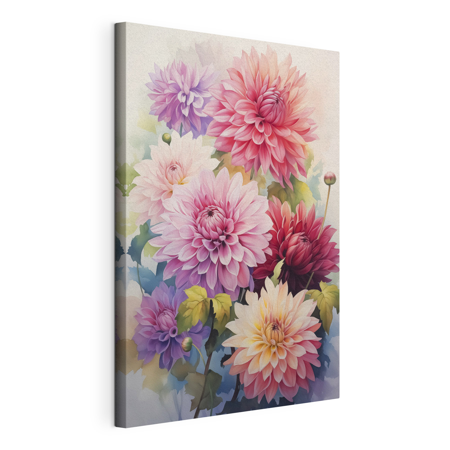 Painting of flowers on a white surface Painting of flowers on a white surface