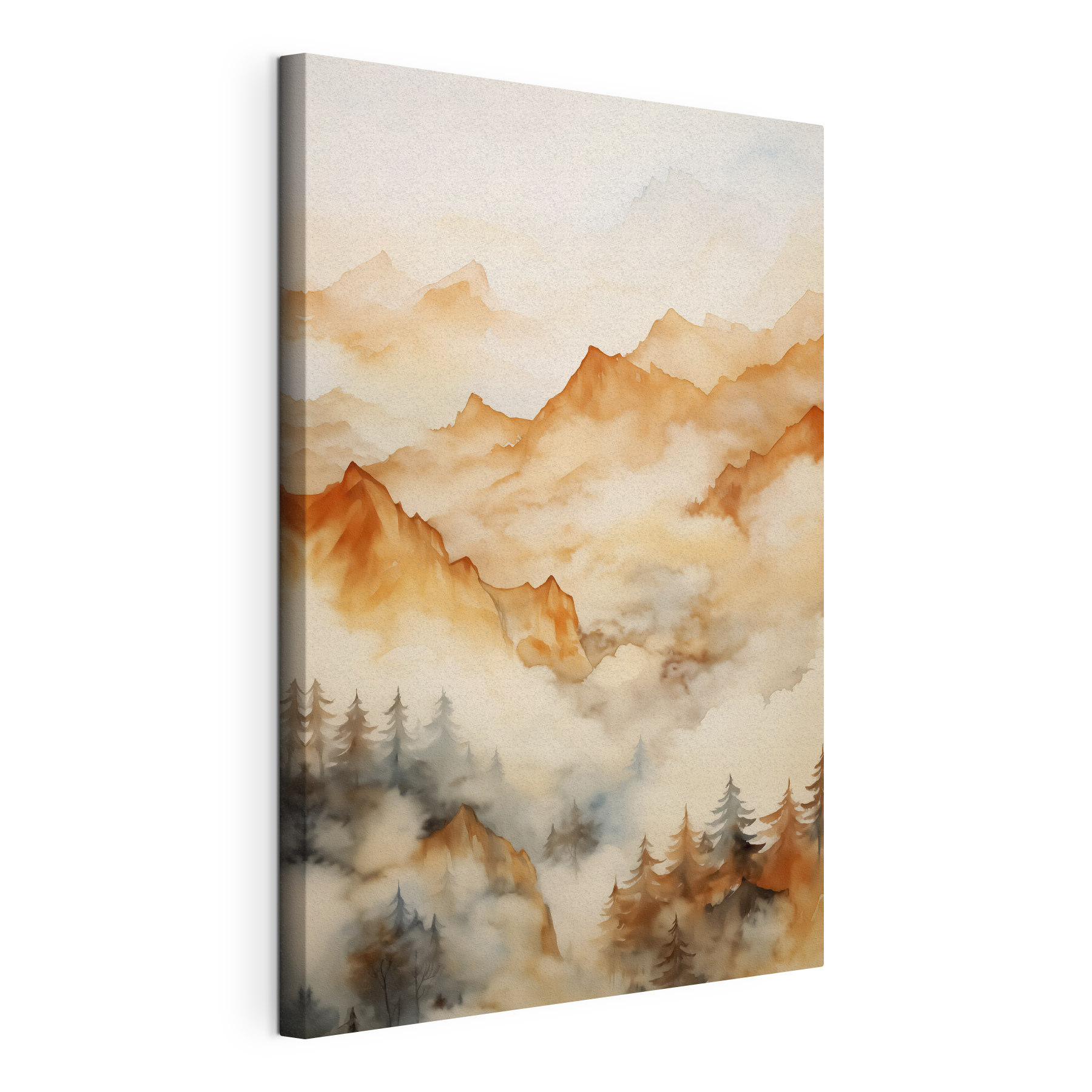 Painting of mountains and trees