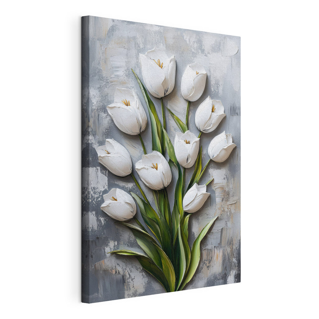 Painting of white tulips