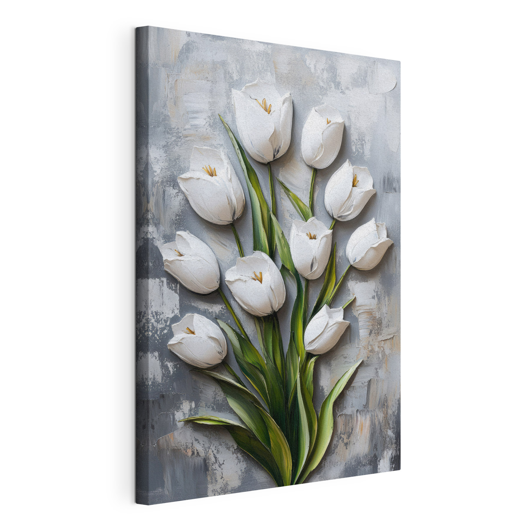 Painting of white tulips