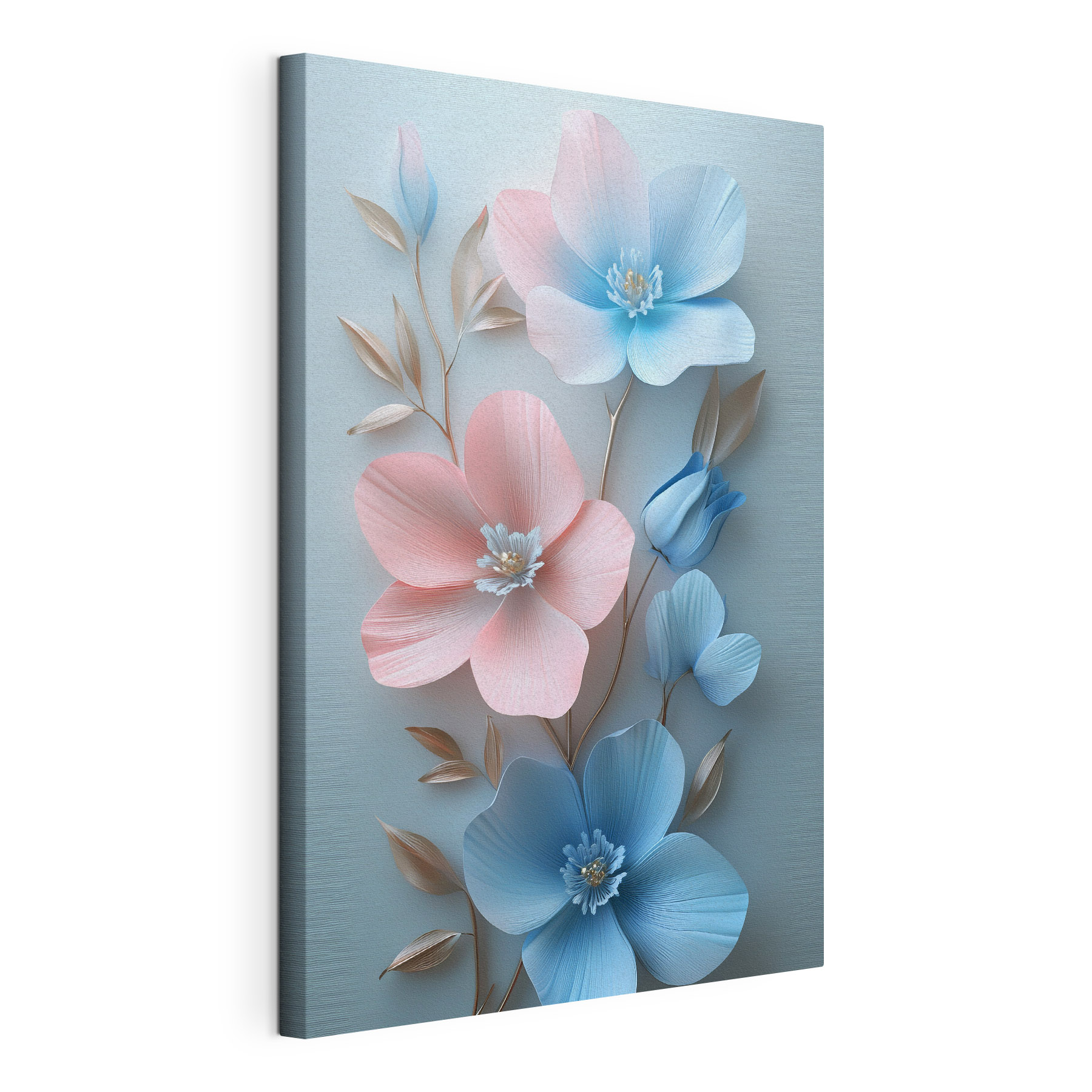 Group of flowers on a white surface Group of flowers on a white surface