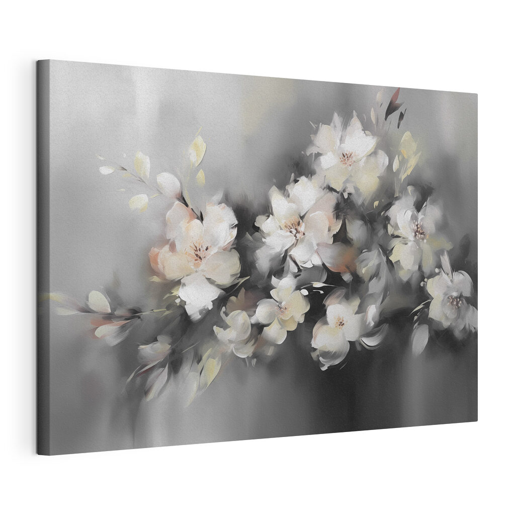 Painting of flowers on a grey background Painting of flowers on a grey background