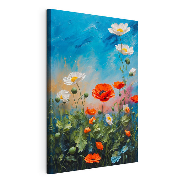 Cuadros Cuadro de flores sobre fondo azul (SKU: s42261) Cuadros Cuadros Cuadro de flores sobre fondo azul (SKU: s42261)