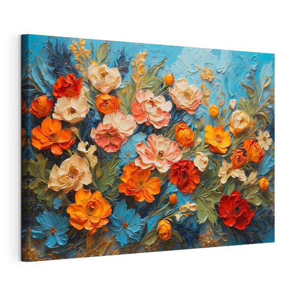 Cuadros Cuadro de flores sobre fondo azul (SKU: s42269) Cuadros Cuadros Cuadro de flores sobre fondo azul (SKU: s42269)