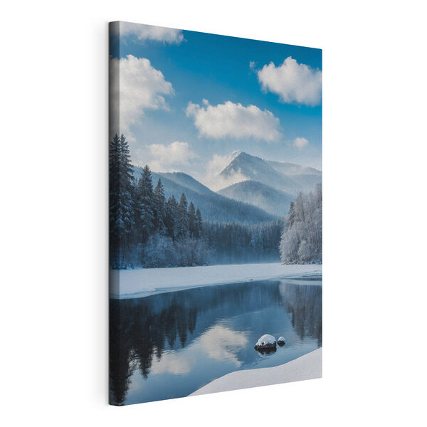 Cuadros Lago con nieve y árboles al fondo (SKU: s42278) Cuadros Cuadros Lago con nieve y árboles al fondo (SKU: s42278)
