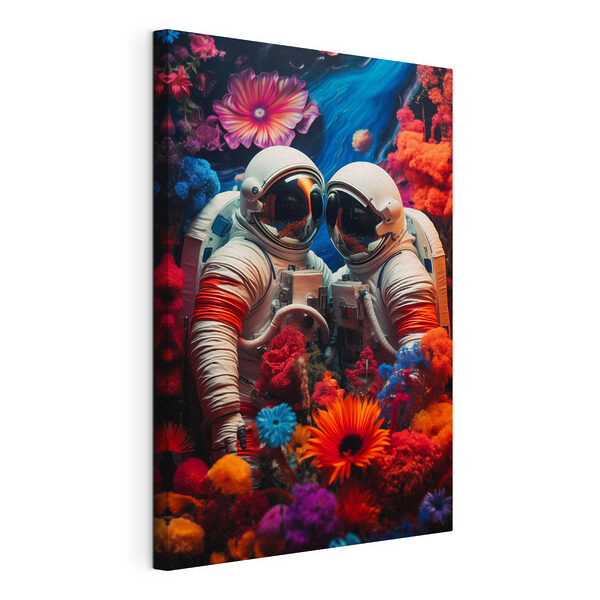 Cuadros Dos astronautas con trajes espaciales y flores (SKU: s42285) Cuadros Cuadros Dos astronautas con trajes espaciales y flores (SKU: s42285)