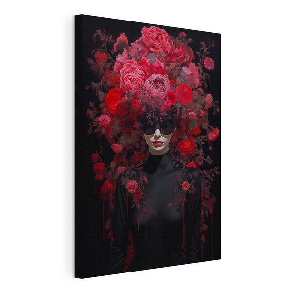 Cuadros Mujer con una máscara y flores en la cabeza (SKU: s42297) Cuadros Cuadros Mujer con una máscara y flores en la cabeza (SKU: s42297)