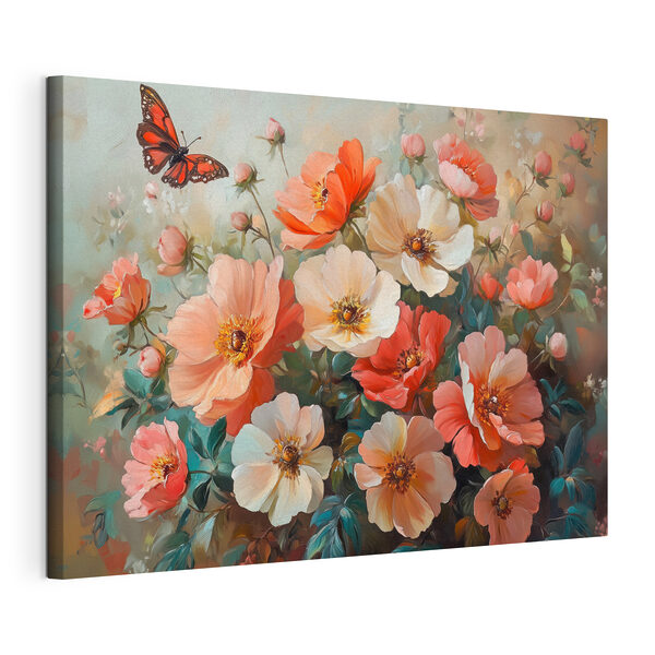 Cuadros Una mariposa volando sobre un ramo de flores (SKU: s42331) Cuadros Cuadros Una mariposa volando sobre un ramo de flores (SKU: s42331)