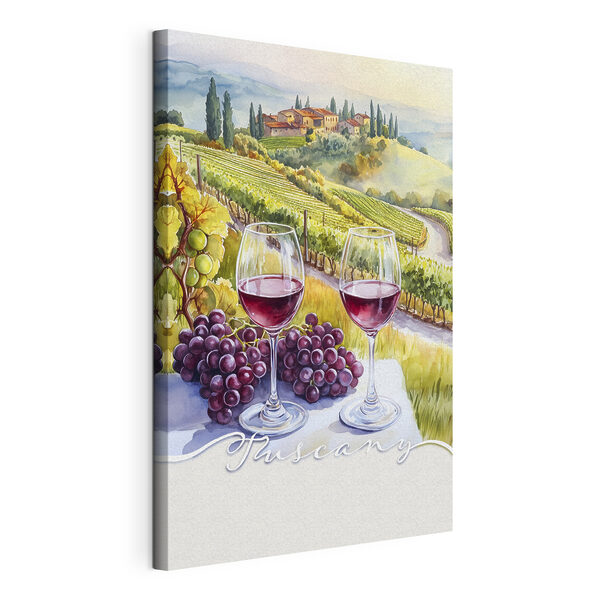 Cuadros Copas de vino y uvas sobre una mesa (SKU: s42439) Cuadros Cuadros Copas de vino y uvas sobre una mesa (SKU: s42439)