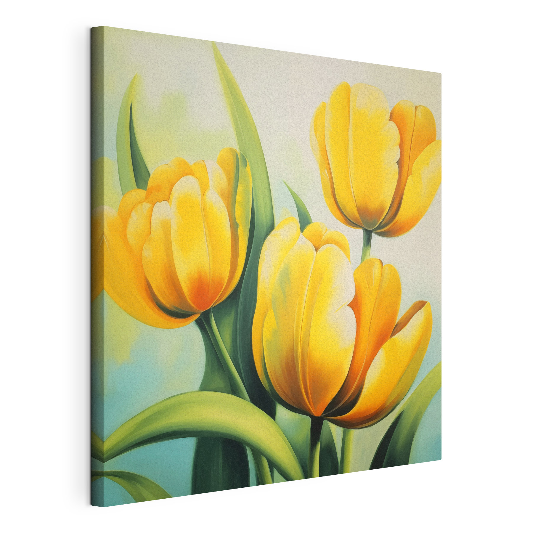 Painting of yellow tulips Painting of yellow tulips