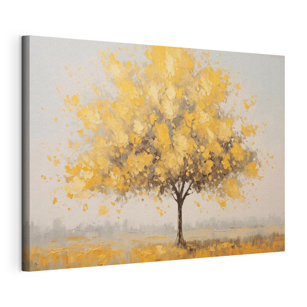 Painting of a tree with yellow leaves