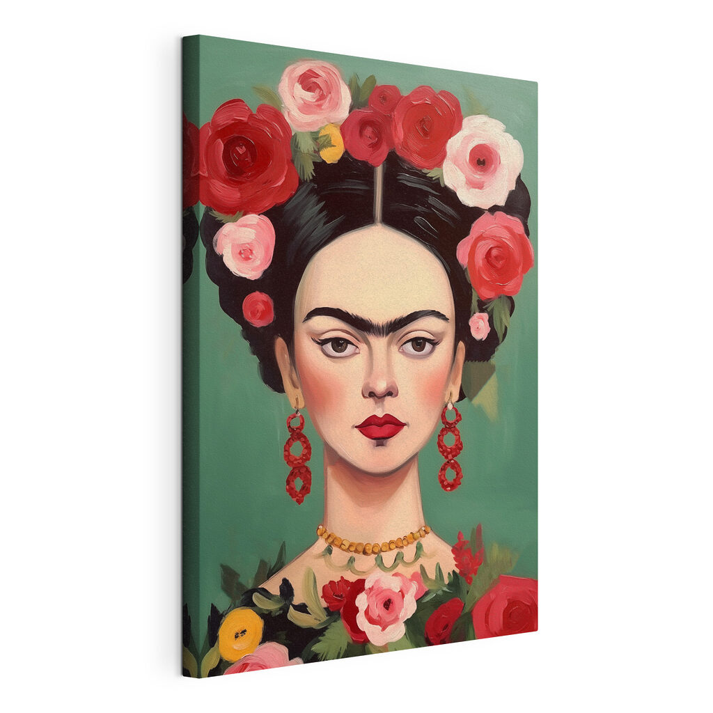 Painting of a woman with flowers in her hair Painting of a woman with flowers in her hair