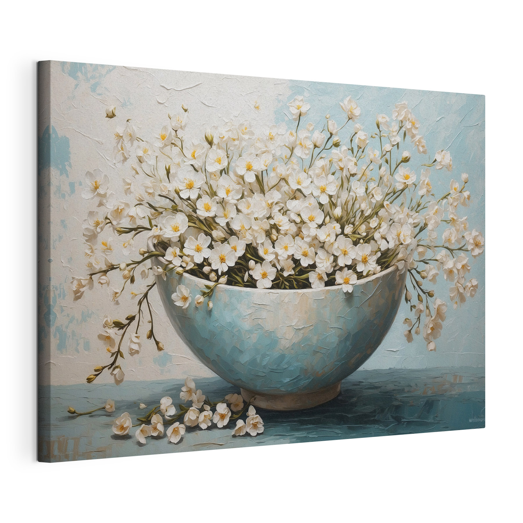 Painting of flowers in a bowl Painting of flowers in a bowl
