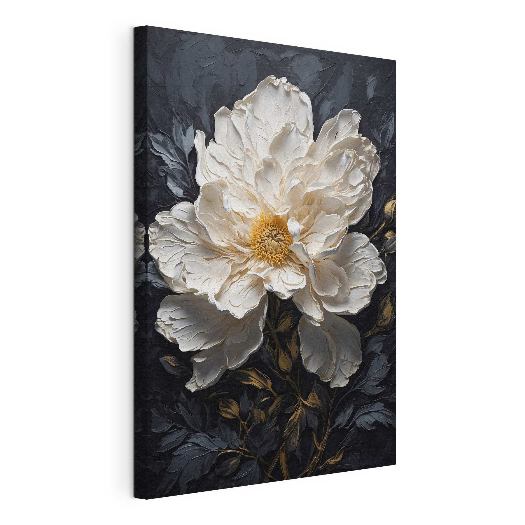 White flower with yellow center White flower with yellow center