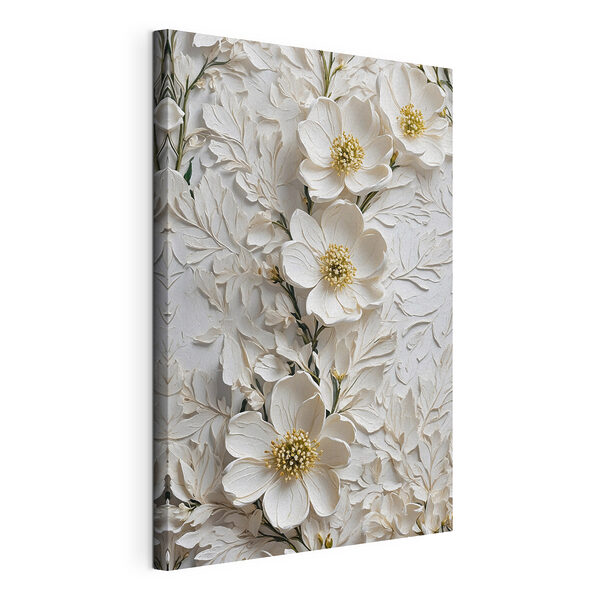 Cuadros Flores blancas sobre una superficie blanca (SKU: s42546) Cuadros Cuadros Flores blancas sobre una superficie blanca (SKU: s42546)