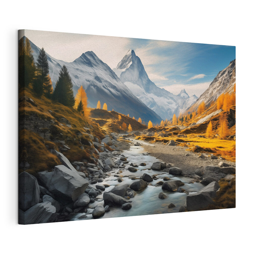 River running through a valley with mountains in the background River running through a valley with mountains in the background