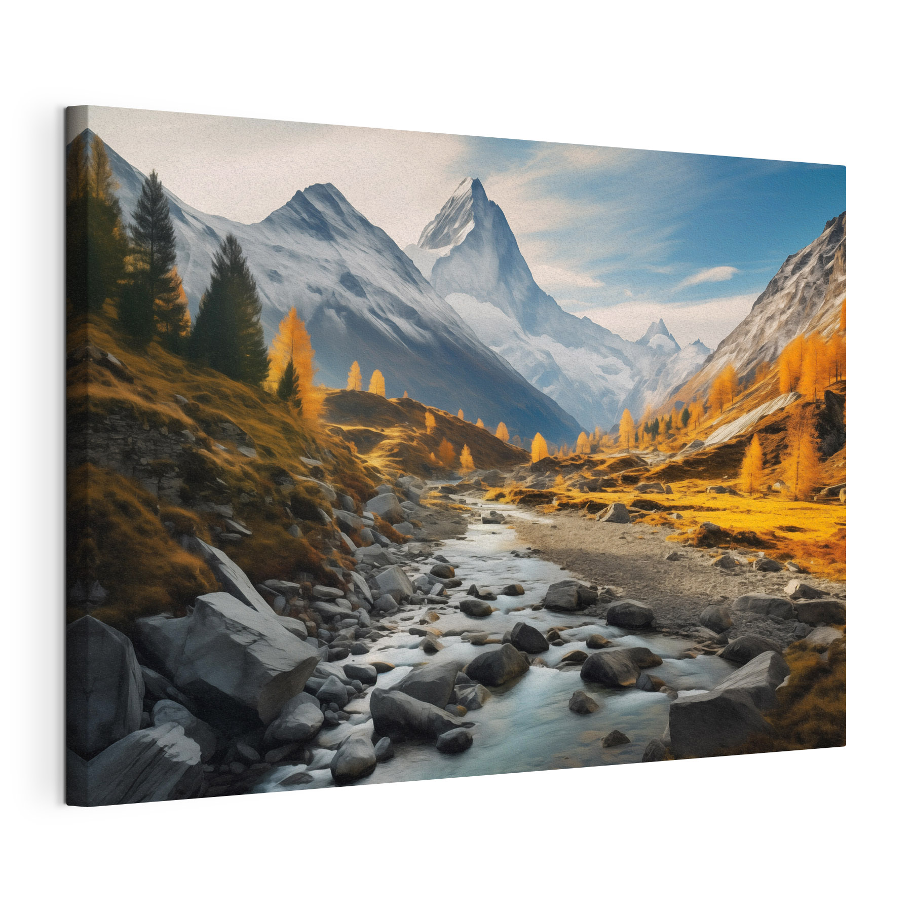River running through a valley with mountains in the background River running through a valley with mountains in the background
