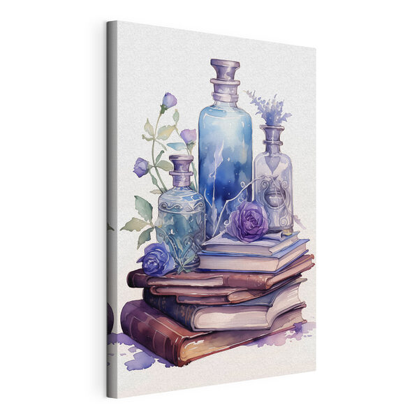 Cuadros Acuarela de una pila de libros y botellas (SKU: s42574) Cuadros Cuadros Acuarela de una pila de libros y botellas (SKU: s42574)